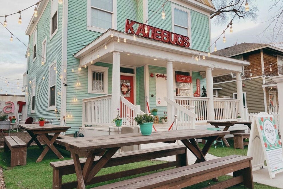 KeepItLocalOK's tweet card. Serving shaved ice in the summer, hot chocolate in the winter, plus an array of sweet treats out of a mint green bungalow, Katiebug's Sips & Sweets is clearly the place to go for a sugar fix in...
