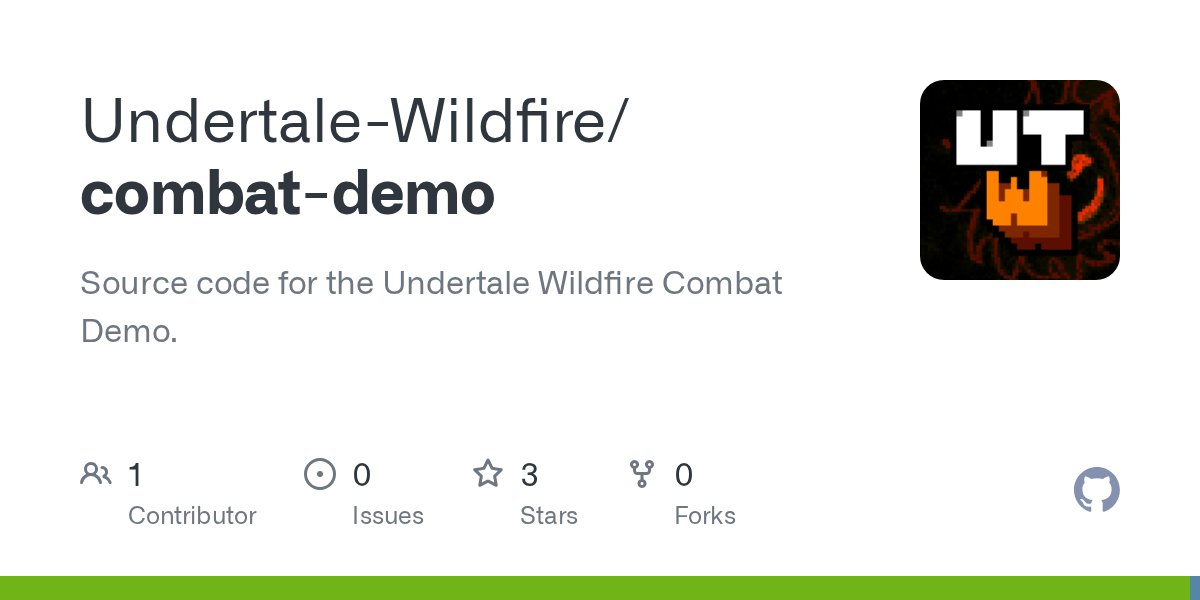 pythonb5's tweet card. Source code for the Undertale Wildfire Combat Demo. - Undertale-Wildfire/combat-demo
