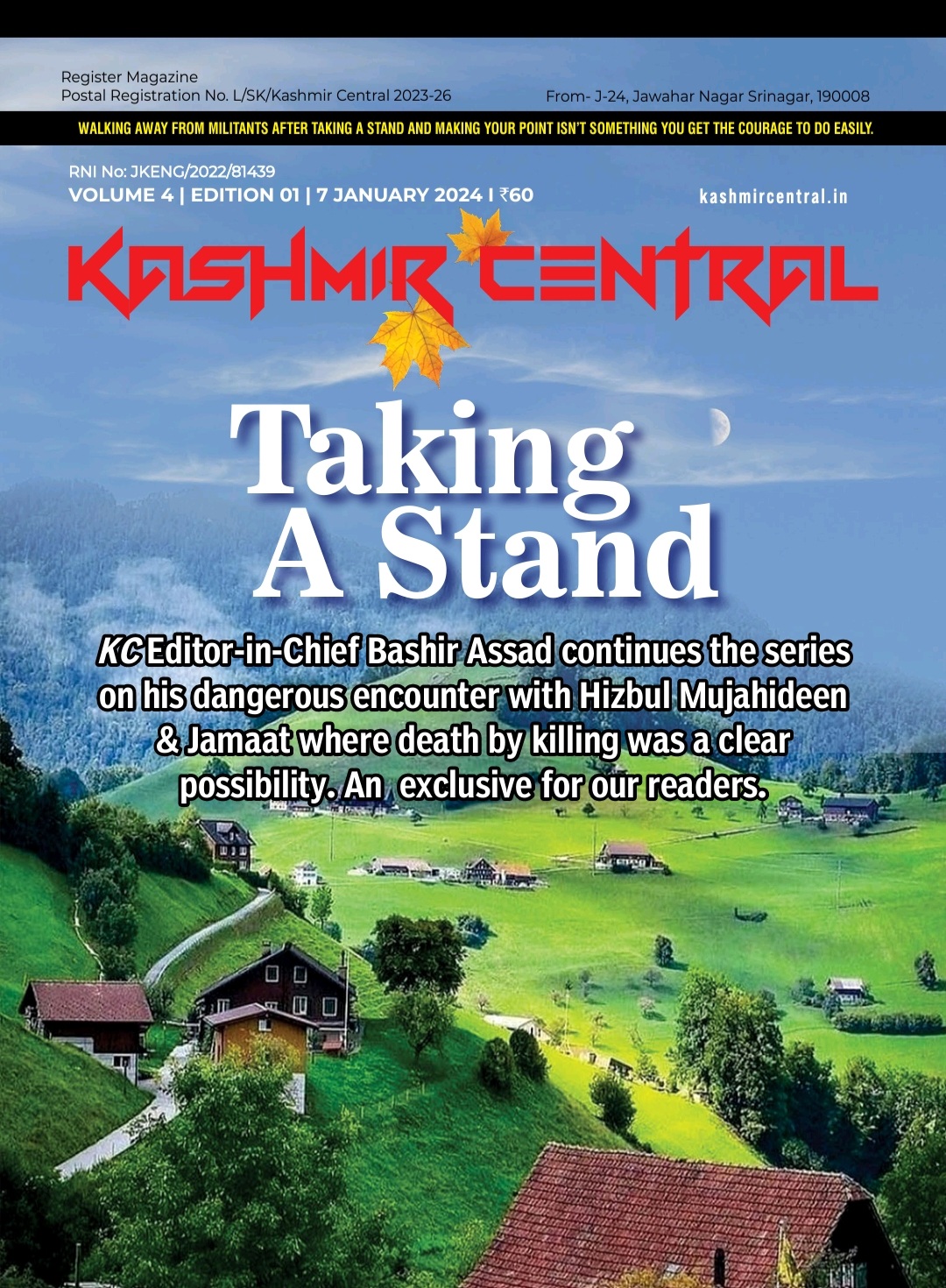 BashirAssad3's tweet card. READ KASHMIR CENTRAL ISSUE 108