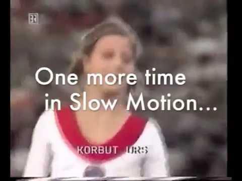 OWinkerfield's tweet card. Olga Korbut Uneven Bars with Korbut Flip slow motion replay (1972...
