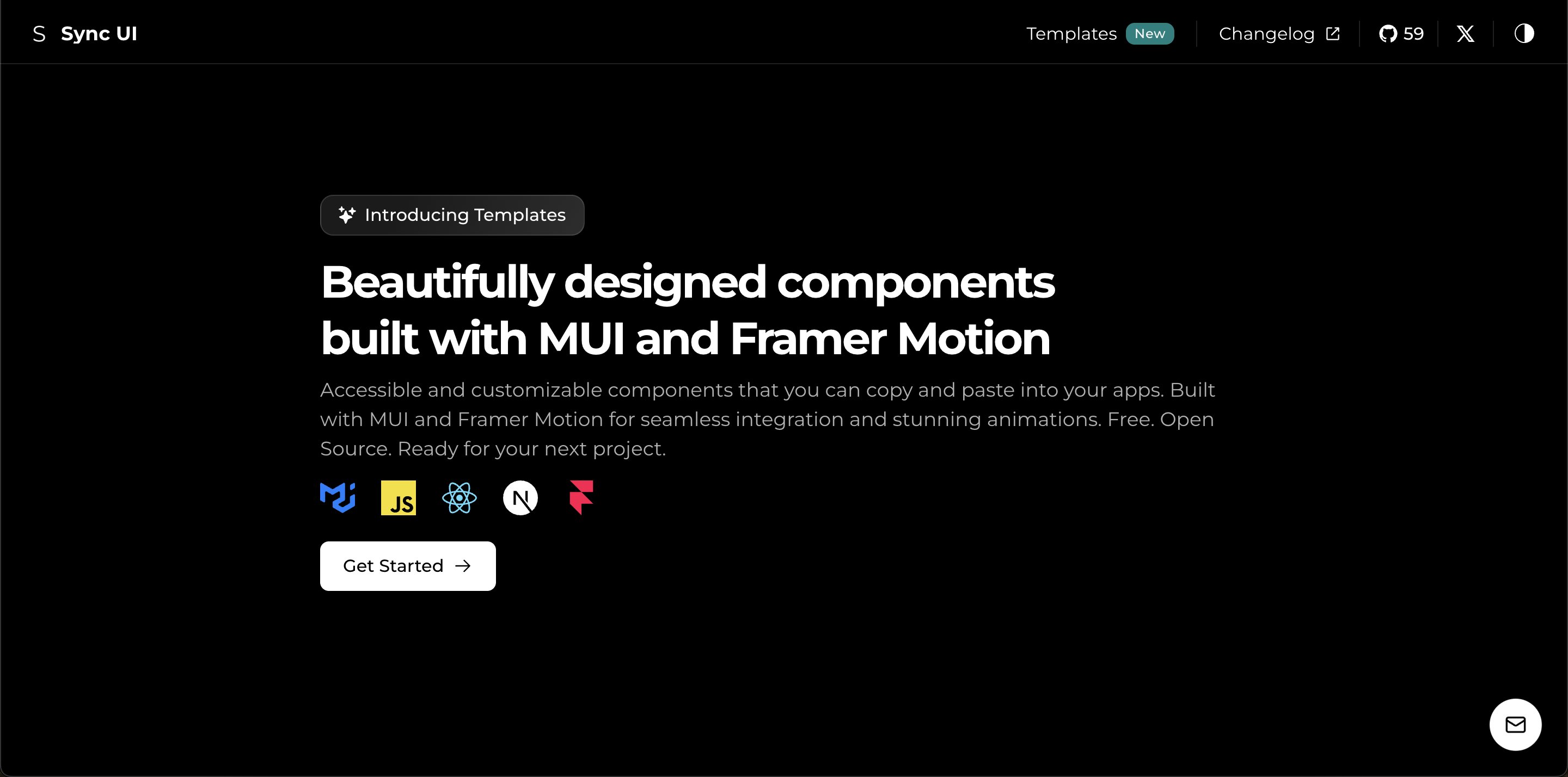 syncuidesign's tweet card. A sleek UI library for Design Engineers, offering beautifully designed components and templates built with MUI and Framer Motion. Explore 45+ free components, templates, and comprehensive documenta...