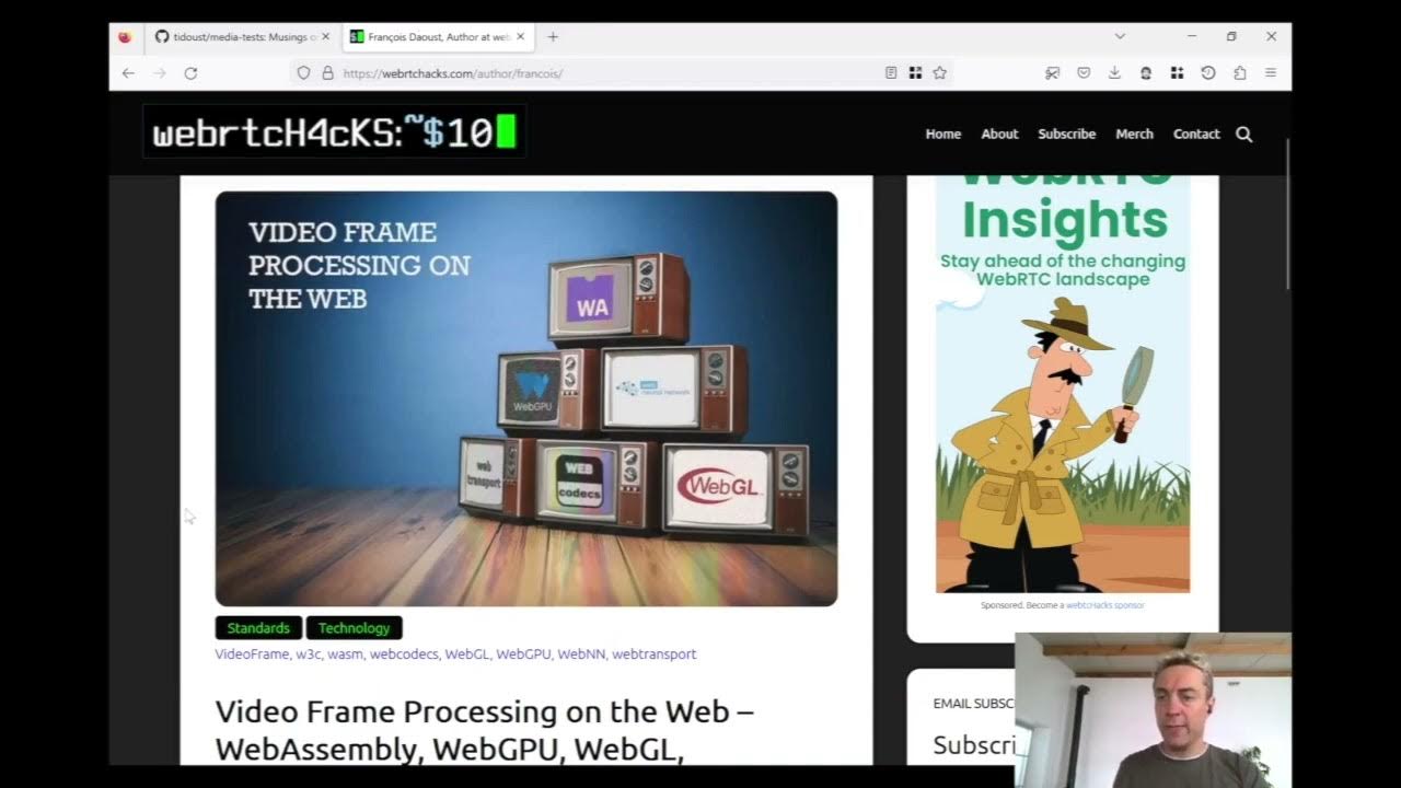 w3cdevs's tweet card. Real-time video processing with WebCodecs and Streams