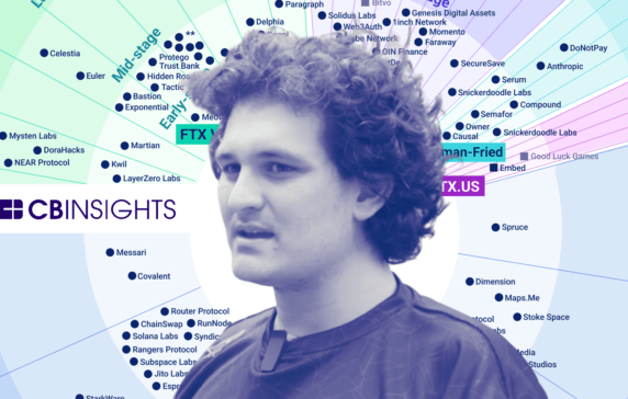 YouriJs's tweet card. We mined CB Insights data to uncover the companies FTX and related entities have partial or total ownership stakes in.