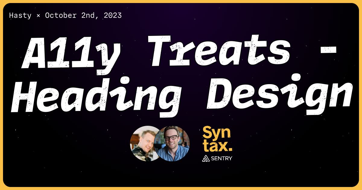 stolinski's tweet card. Discussion on proper semantic usage of h1 through h6 headings for accessibility, SEO, and screen reader navigation.