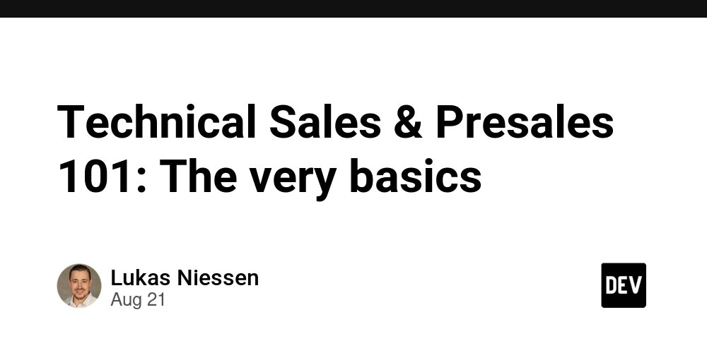 BilalTariq01's tweet card. Technical Sales & Presales 101: The very basics This article is mainly aimed at...