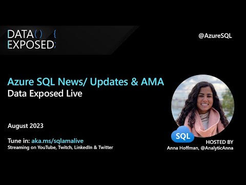 amvin87's tweet card. Azure SQL August 2023 AMA | Data Exposed Live