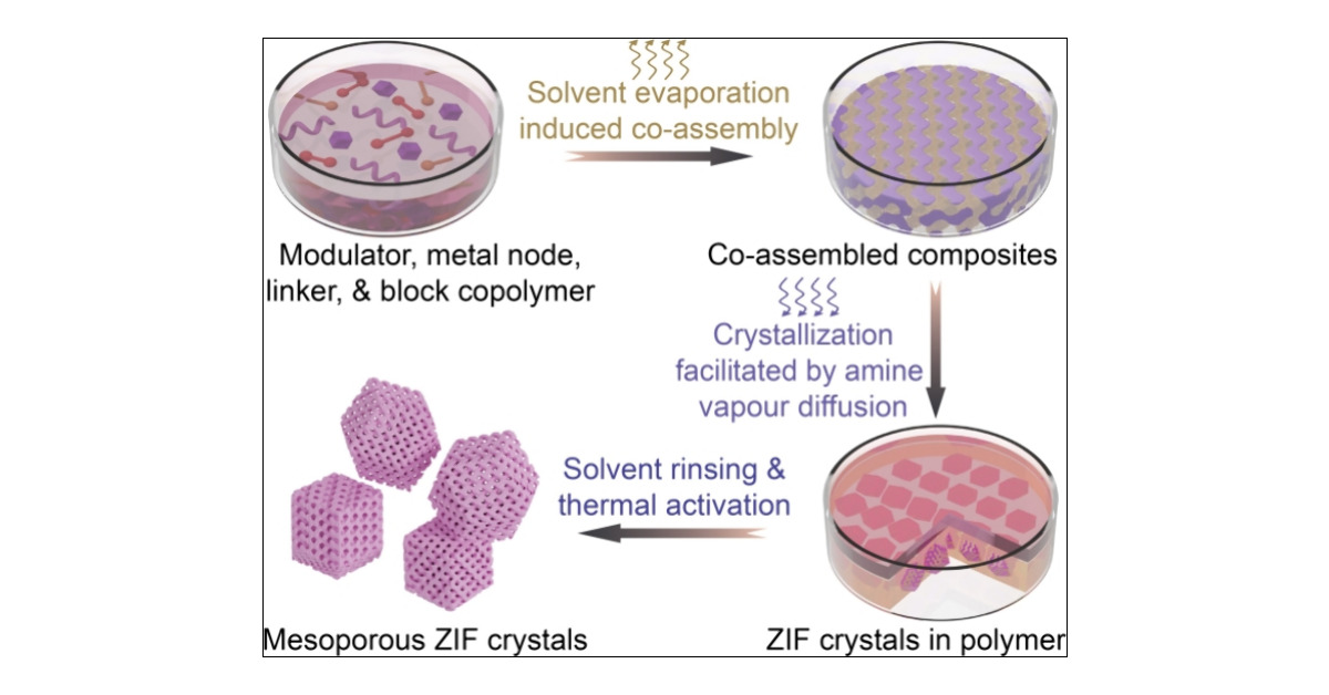J_A_C_S's tweet card. Conventional microporous zeolitic imidazolate frameworks (ZIFs) face limitations in mass transfer and pore accessibility when dealing with large guest molecules. Here, we describe a technique for the...