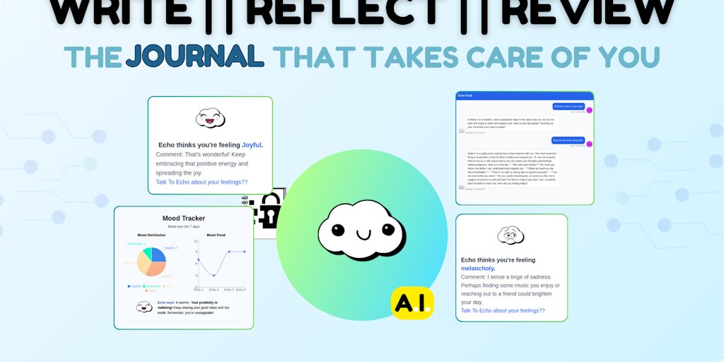 uthsob_cb's tweet card. Echo: A Space to Write, Reflect, and Grow 🚀☁️ Echo makes journaling easy by adapting your emotions, offers thoughtful prompts, tracks patterns, and provides a private space for self-reflection.—all...