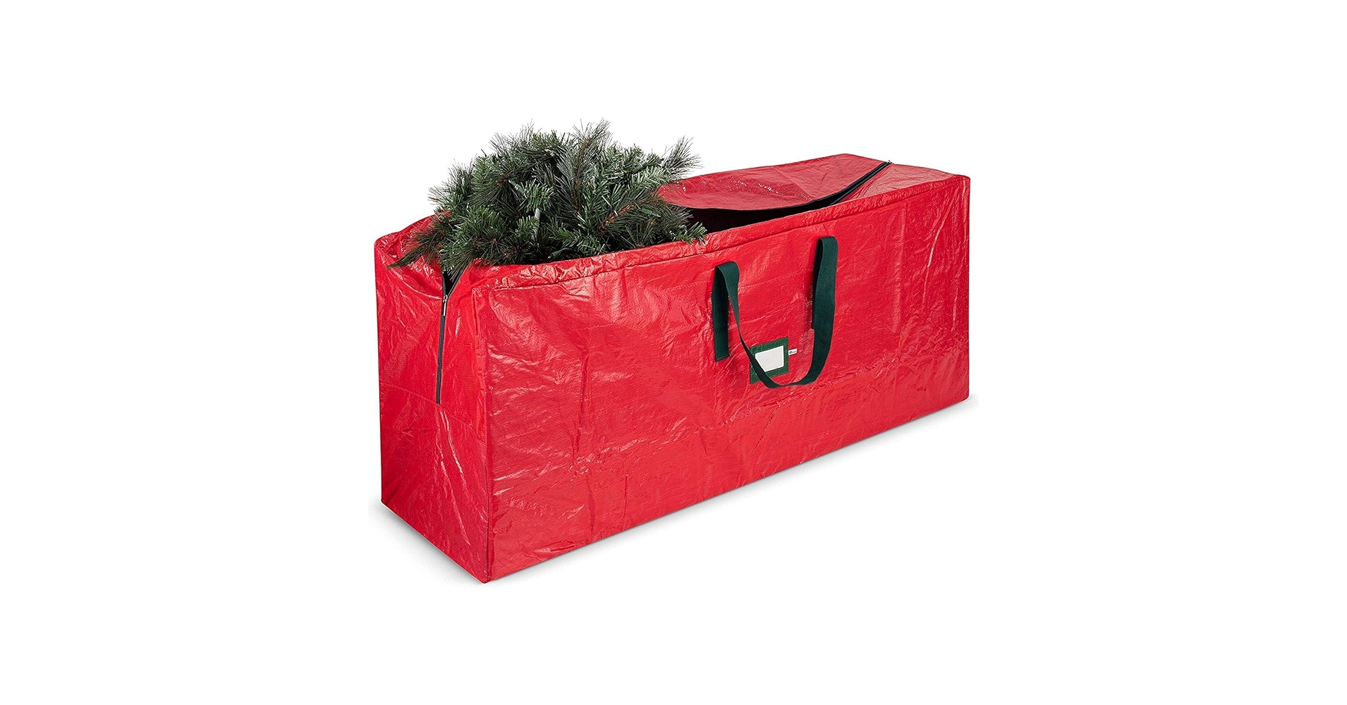 DealsAndMore5's tweet card. Zober Large Christmas Tree Storage Bag - Fits 9 Ft Artificial Trees - Plastic, Waterproof Christmas Tree Bag For Storage Box For Xmas - Strong, Durable Handles - Label Card Slot - Red