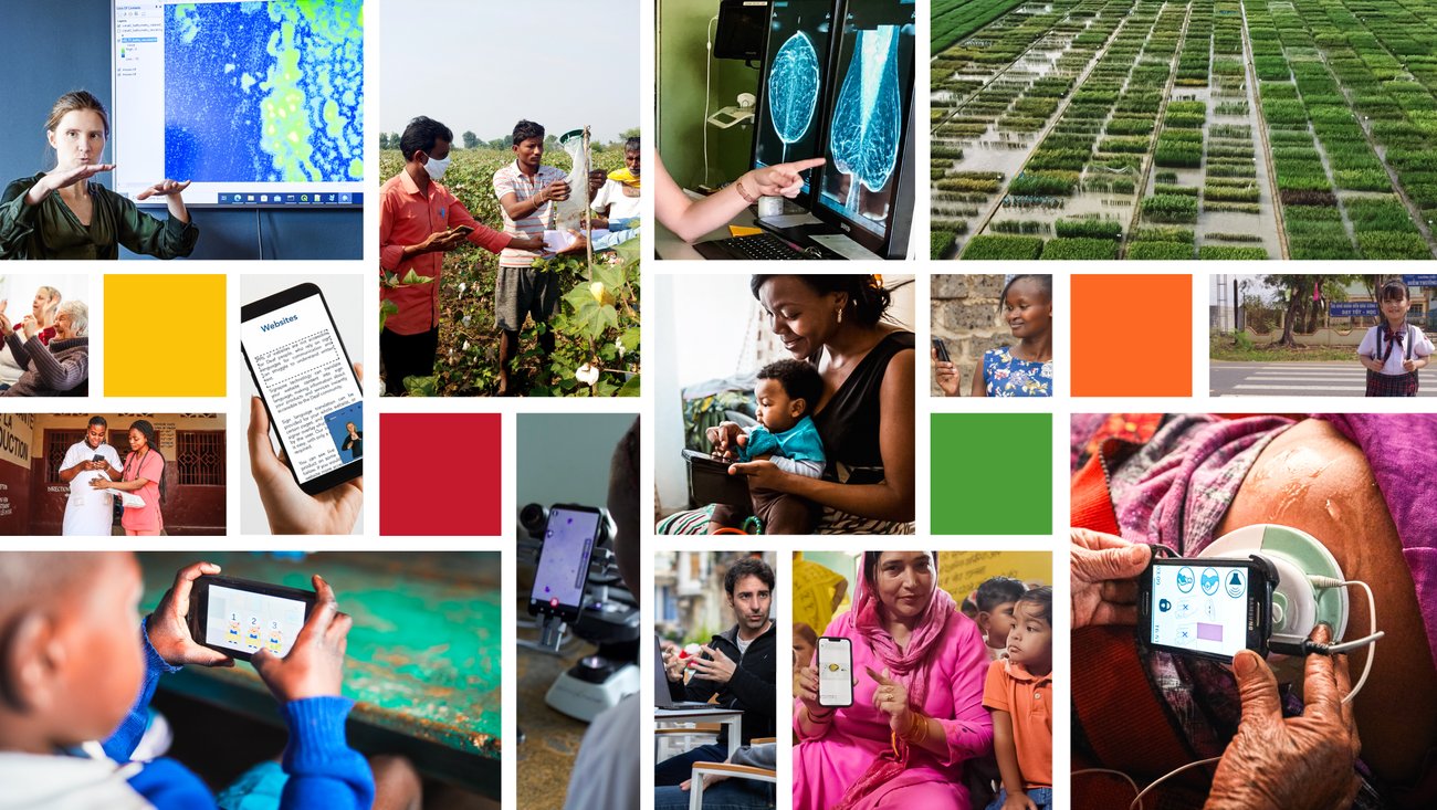 sundarpichai's tweet card. Google.org is funding 15 projects that will use AI to make progress on the UN’s Sustainable Development Goals.