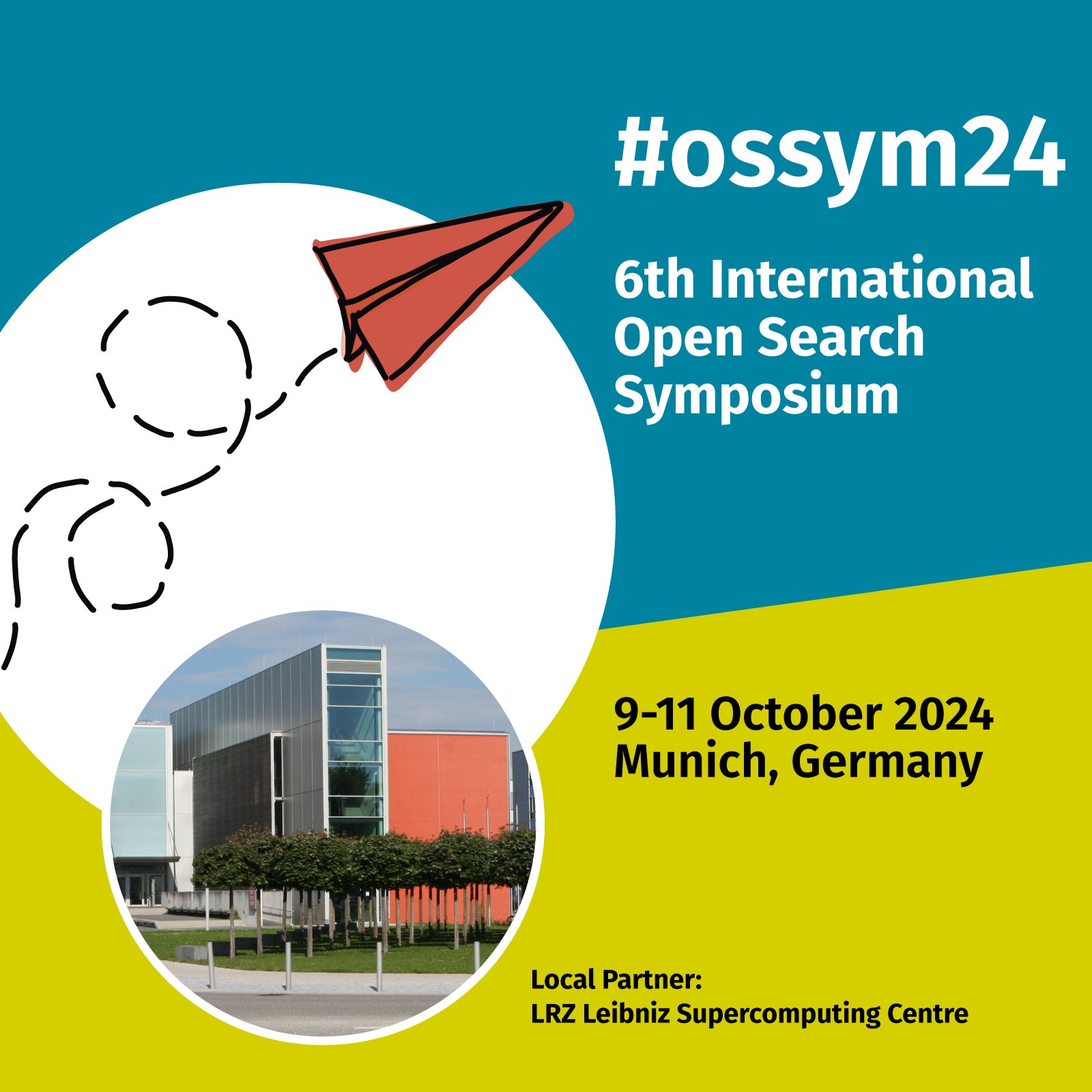 LRZ_DE's tweet card. 9-11 October 2024 • Munich and Online • Free of charge • Bringing together the Open Internet Search community in Europe, involving science, computing centres, libraries, politics, legal and ethics...
