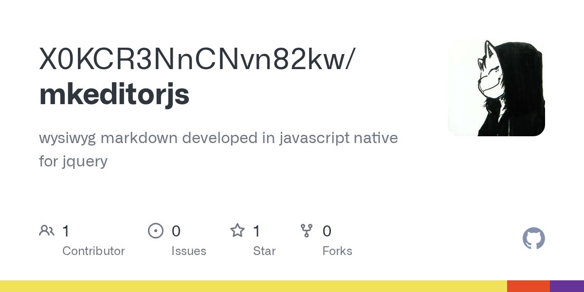 mkeditor_js's tweet card. wysiwyg markdown developed in javascript native for jquery - X0KCR3NnCNvn82kw/mkeditorjs
