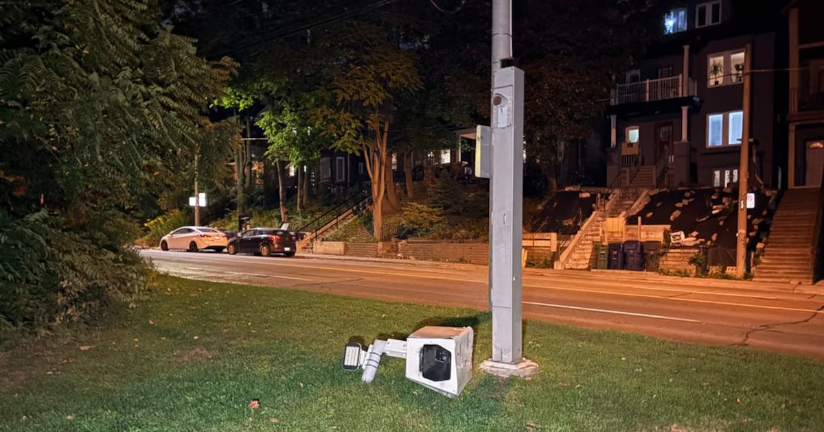 CP24's tweet card. One of Toronto’s most frequently vandalized speed cameras has been chopped down for the seventh time in less than a year.