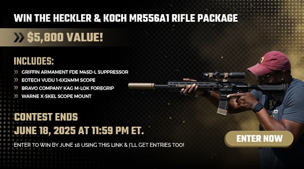 DemaagdR's tweet card. Win The Heckler & Koch MR556A1 Rifle Package