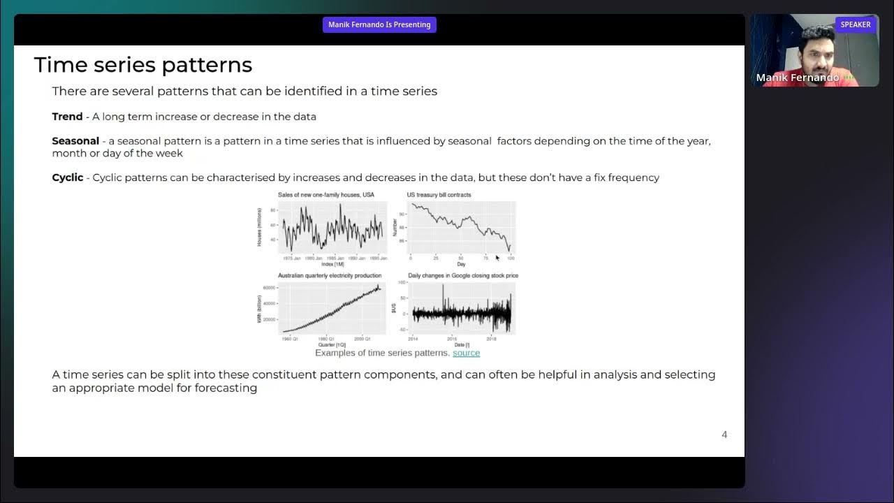 PythonCSL's tweet card. Introduction to time series data analysis by Manik Fernando