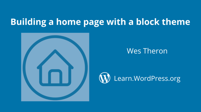 courtneyr_dev's tweet card. Building a home page with a block theme.