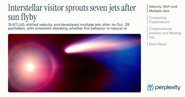 Unstable_Logic's tweet card. Astronomers are closely tracking an interstellar visitor that has exhibited unexpected behavior following its closest approach to the Sun, including a...