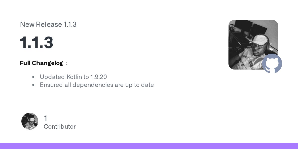rhymezx_code's tweet card. Full Changelog: Updated Kotlin to 1.9.20 Ensured all dependencies are up to date