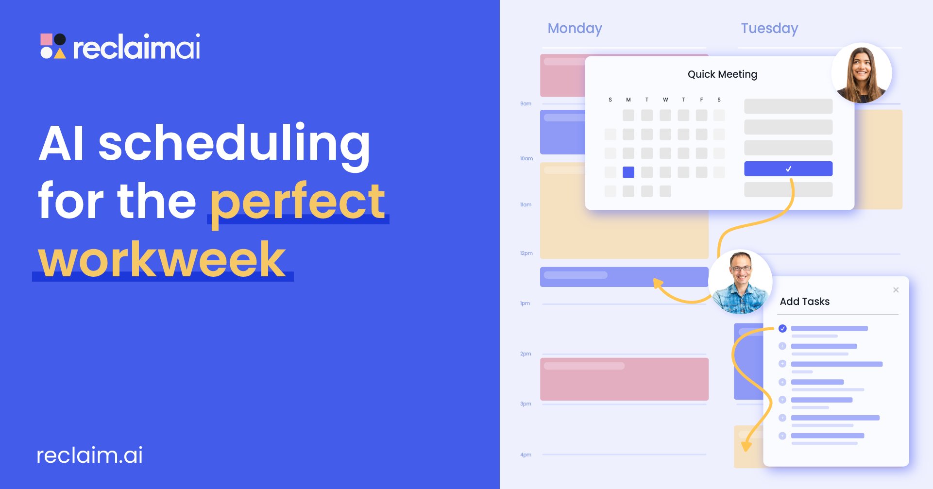 DigitalAndra's tweet card. Reclaim is an AI-powered app that creates 40% more time for teams — auto-schedule tasks, habits, meeting & breaks – free on Google Calendar & Outlook Calendar.