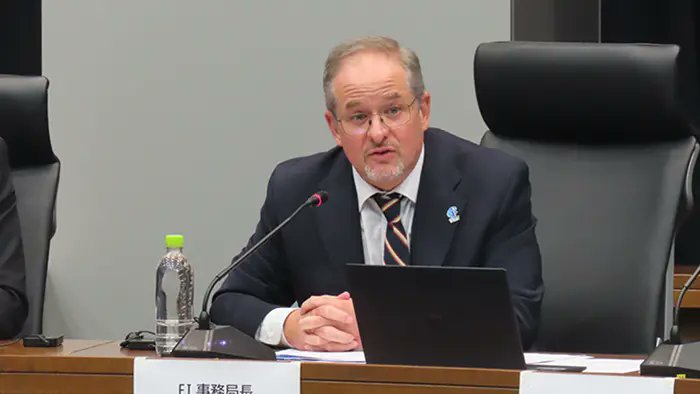 kyoiku_shimbun's tweet card. OECDが2024年に行ったTALISの結果が公表されたのを受けて、日本教職員組合は11月7日、日本の教職員の働き方を考える国際シンポジウムを東京都千代田区の参議院議員会館で開いた。