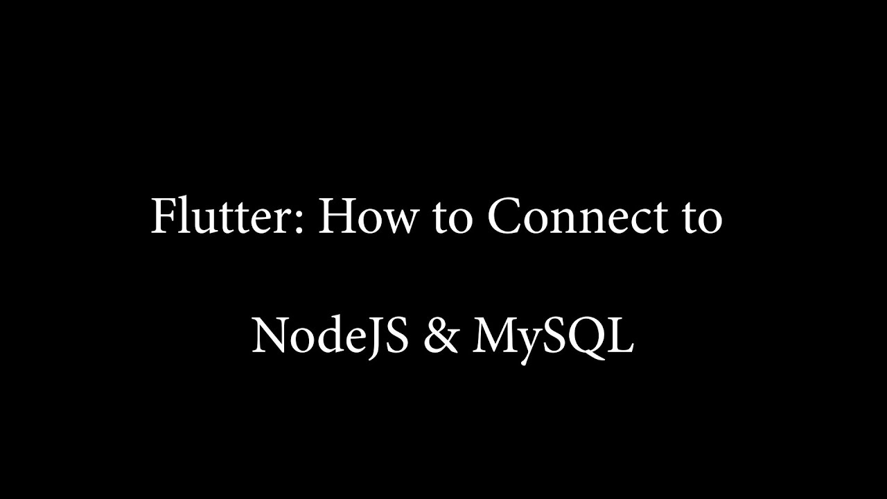 ameensayegh's tweet card. Flutter: How to Connect to NodeJS & MySQL
