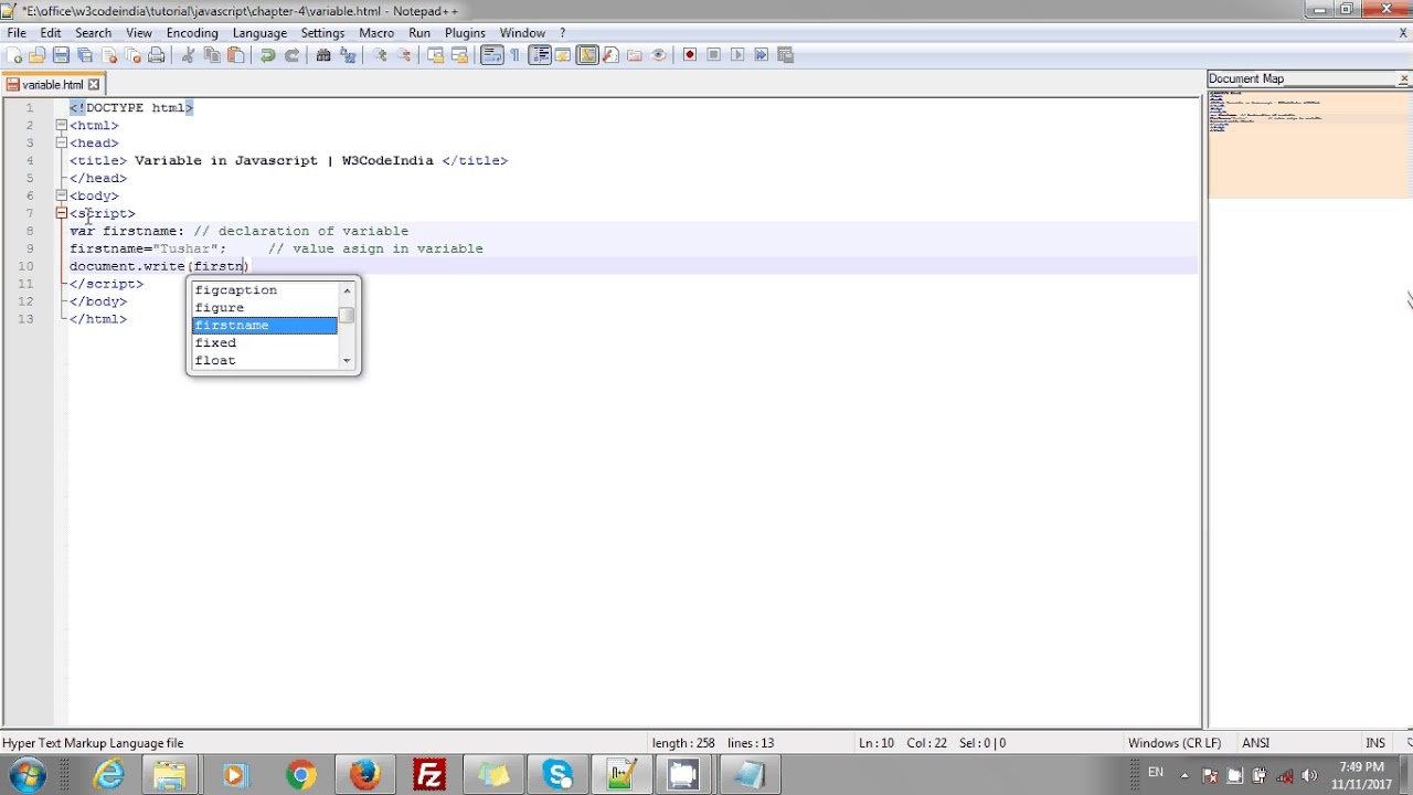 w3codeindia's tweet card. variable in javascript