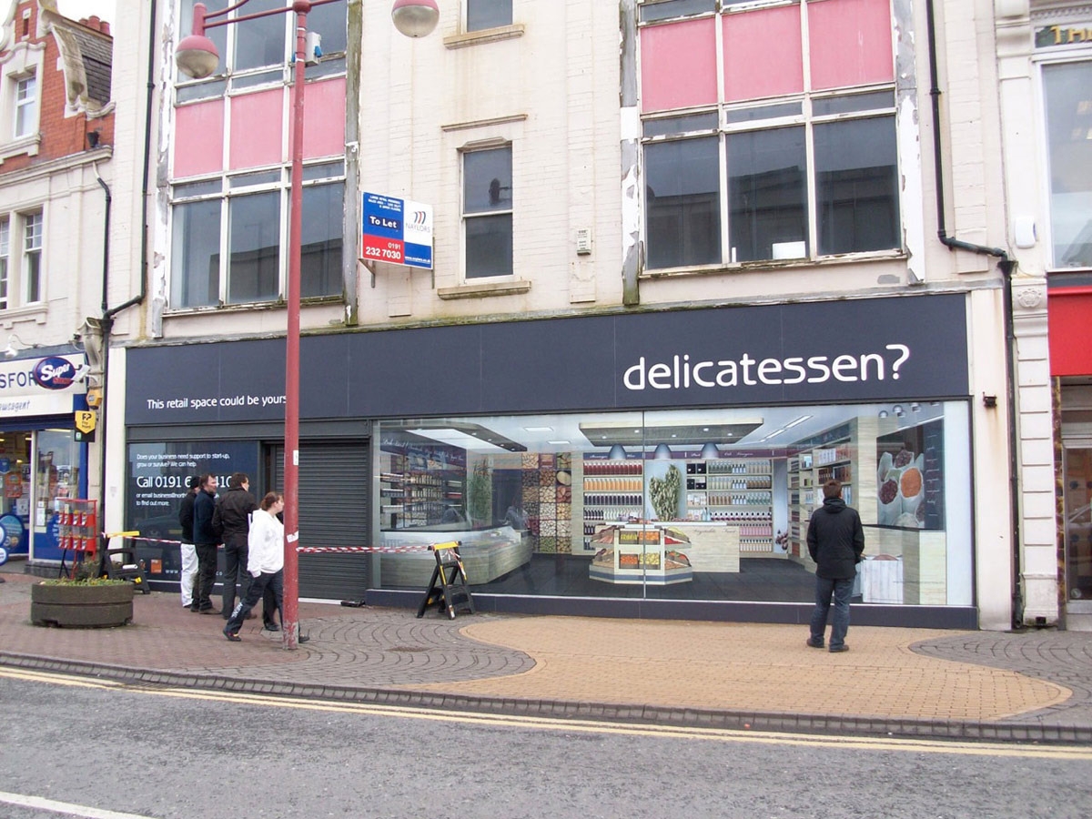 DesignPome's tweet card. [THIS WEEK] Empty shops need a helping hand from canny disguises, writes James Pallister