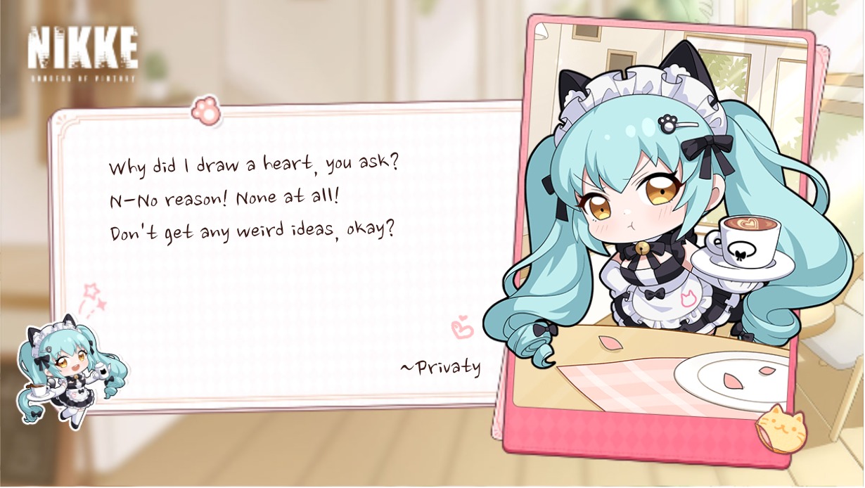 SunsetLunar5's tweet card. Enjoy dishes made by Nikke maids and get exclusive rewards!