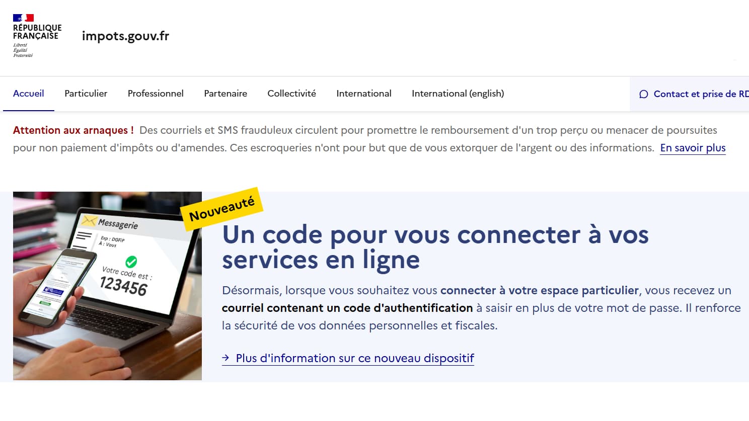 de_Bevec's tweet card. Le site des impôts met en place la double authentification pour sécuriser davantage la connexion. La mesure fait suite à une augmentation des tentatives de connexion frauduleuses.