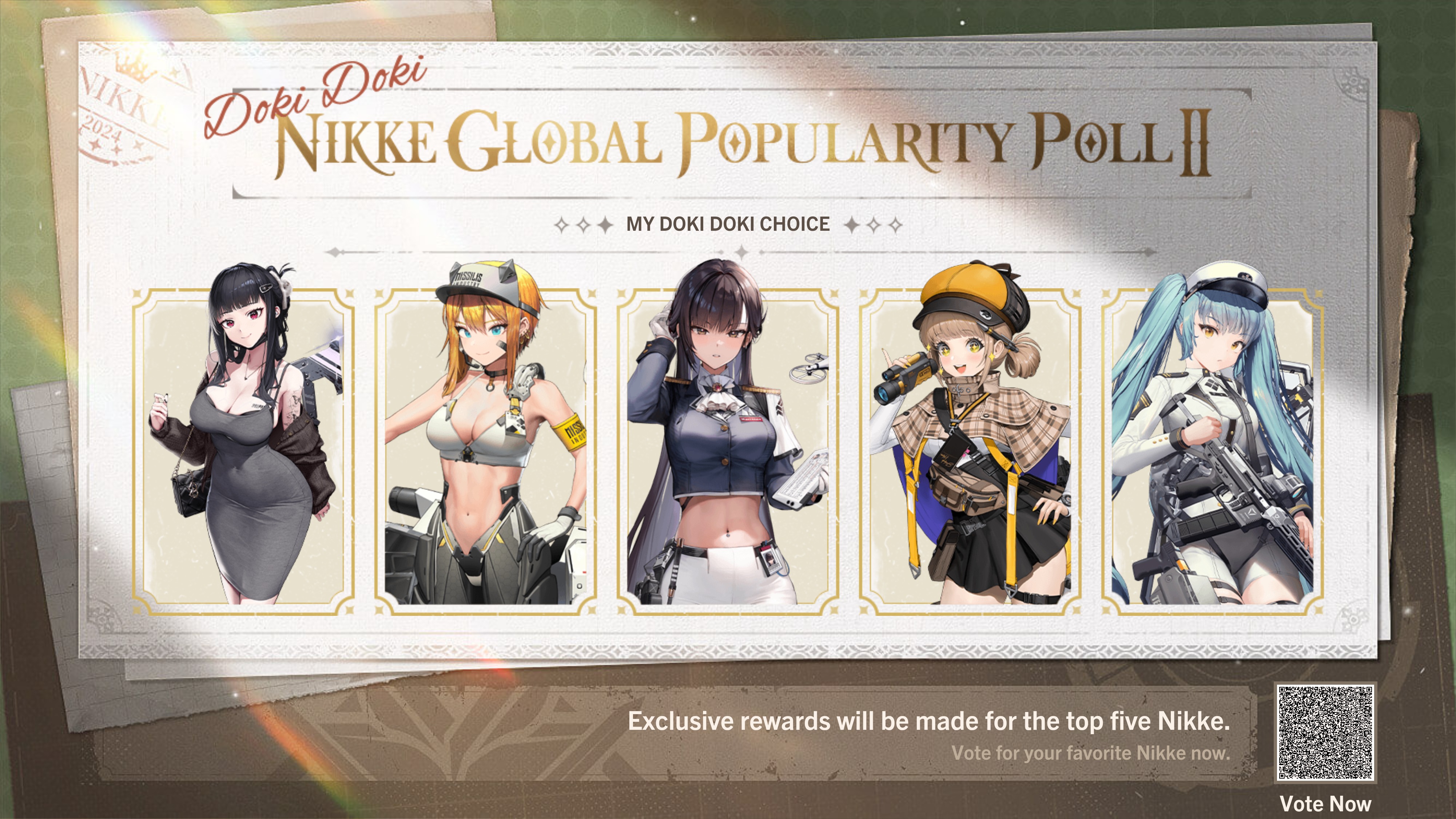 SunsetLunar5's tweet card. Doki Doki Nikke Global Popularity Poll begins. Vote for your favorite Nikke.