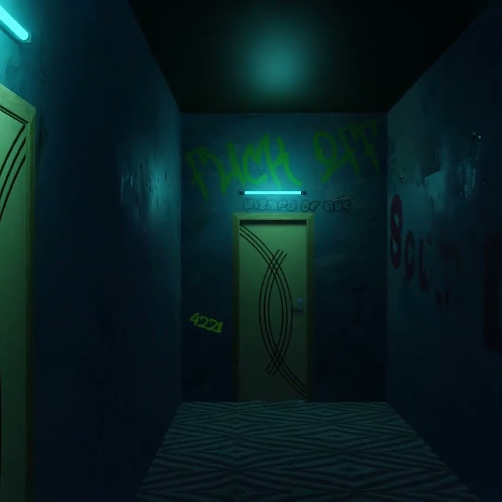 S4dAndroid's tweet card. Wizard of Aus - Cyberpunk Hallway Scene