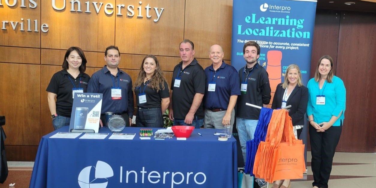 interproinc's tweet card. Discover how Interpro translates eLearning courses for d’Vinci Interactive's clients across various industries.