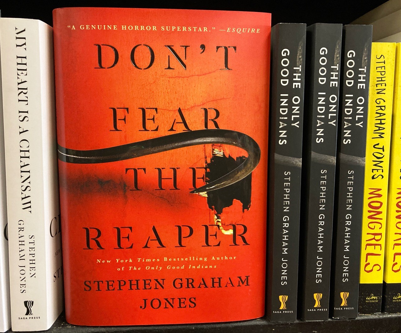 RecycleBook's tweet card. Attached: 1 image Don't Fear the Reaper by Stephen Graham Jones #TheIndianLakeTrilogy #DontFearTheReaper #StephenGrahamJones #MyHeartIsAChainsaw #SanJose #RecycleBookstore