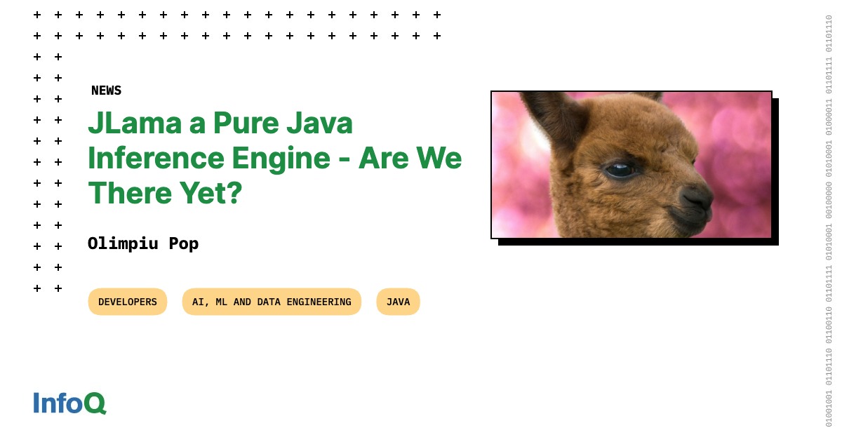 InfoQ's tweet card. Karpathy's 700-line llama.c inference interface demystified how developers can interact with LLMs. Even before that, JLama started its journey of becoming the first pure Java-implemented inference...