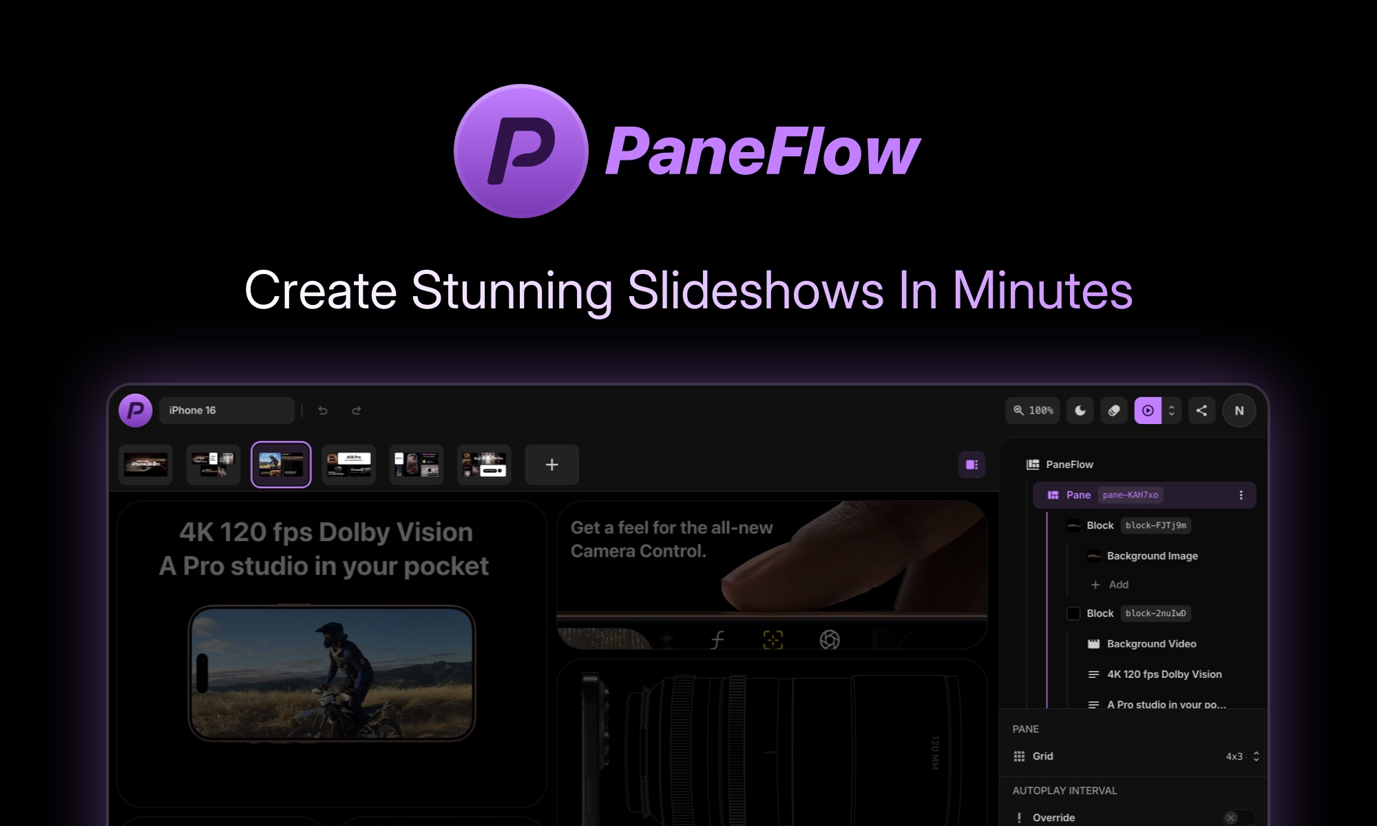 getpaneflow's tweet card. PaneFlow is a modern slideshow builder that allows you to create stunning slideshows visually. No code required.