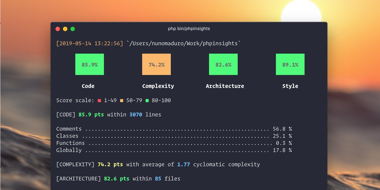 daniel_freebsd's tweet card. 🔰 Instant PHP quality checks from your console. Contribute to nunomaduro/phpinsights development by creating an account on GitHub.