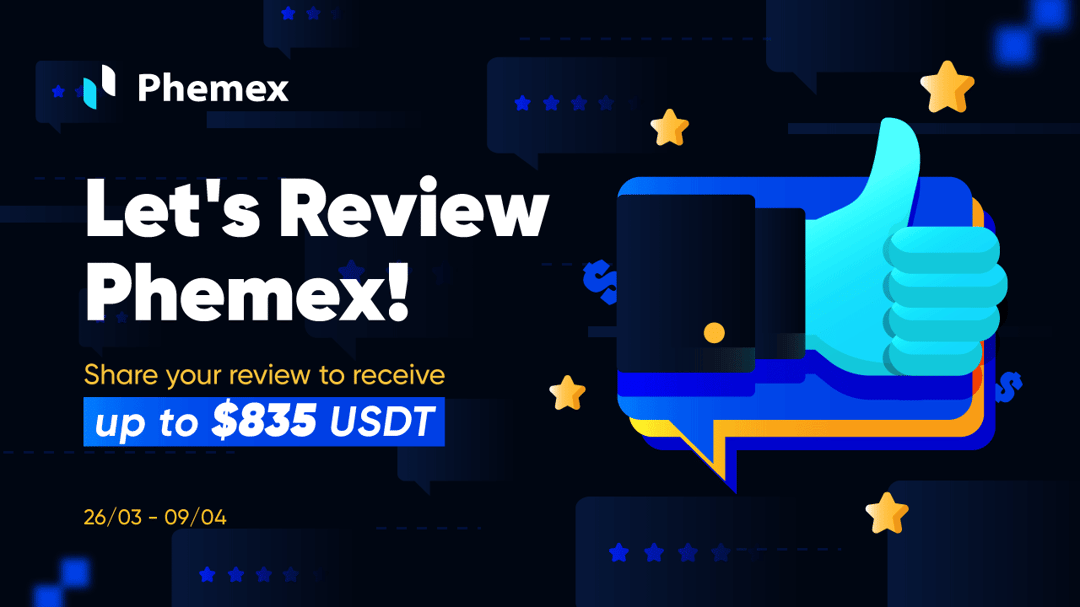 jsdiego's tweet card. As you know, our number one priority is and will always be our users. We designed this campaign to receive more of your feedback and reward you for it. Review Phemex and win up to $835 USDT! Provide...