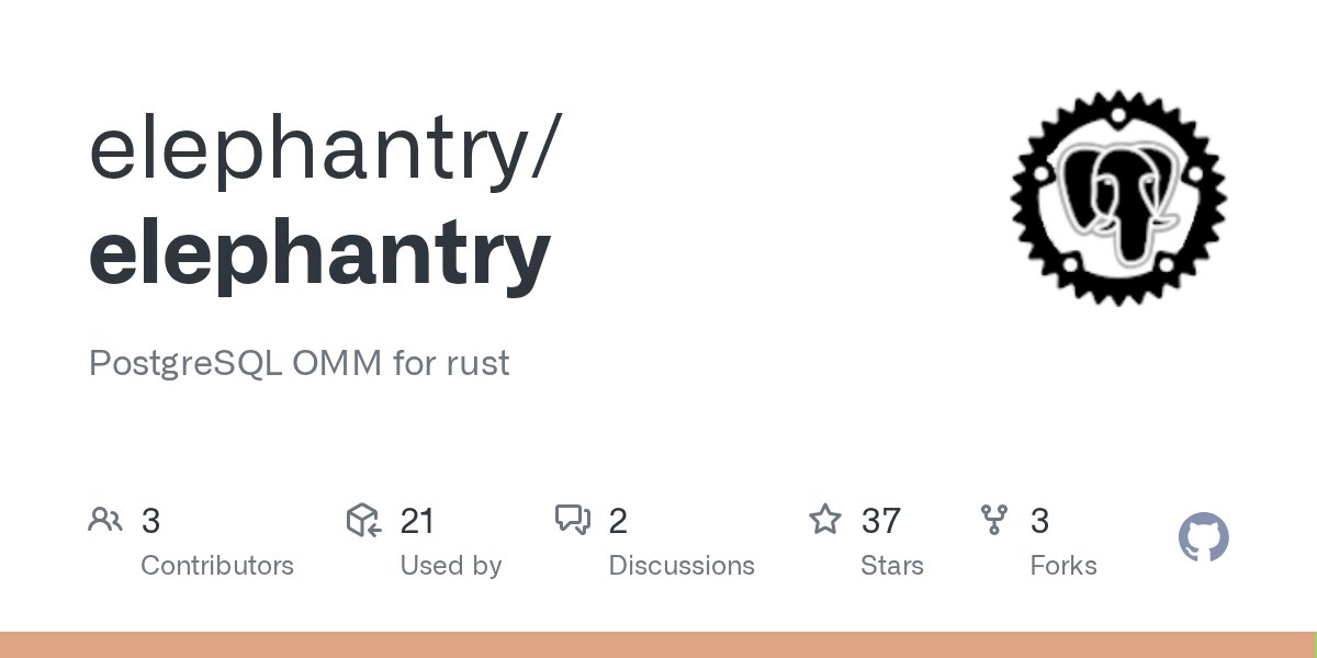 PommProject's tweet card. PostgreSQL OMM for rust. Contribute to elephantry/elephantry development by creating an account on GitHub.