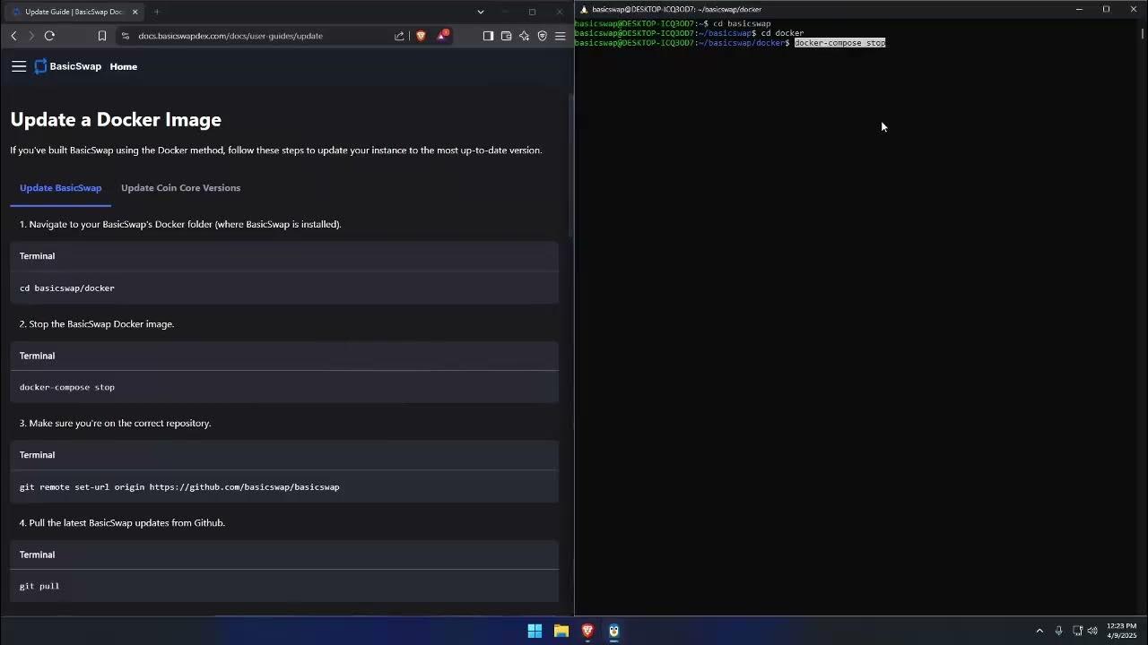 BasicSwapDEX's tweet card. BasicSwap - How to Update