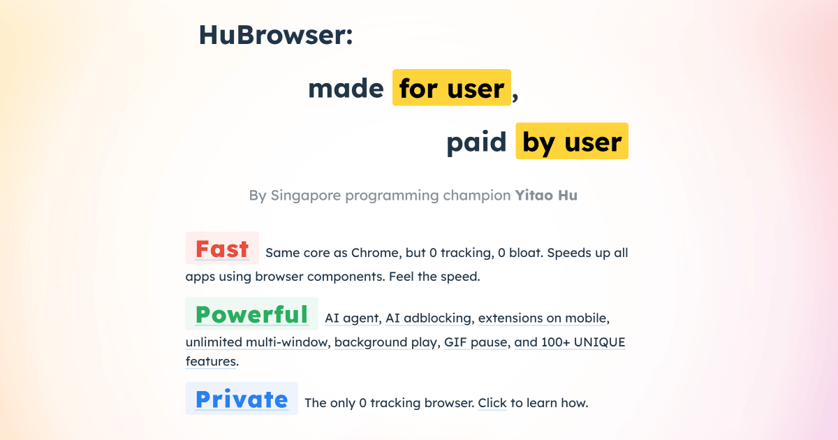 HuBrowser's tweet card.