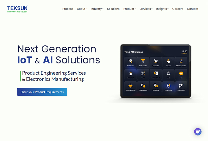 TektronGenesis's tweet card. Teksun Inc is a Product Design & Development Company specializing in digital transformation and connected IoT and AI solutions across the industry spectrum.