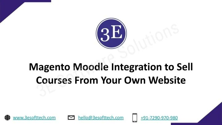 Software3E's tweet card. Magento Moodle Integration to Sell Courses From Your Own Website -...