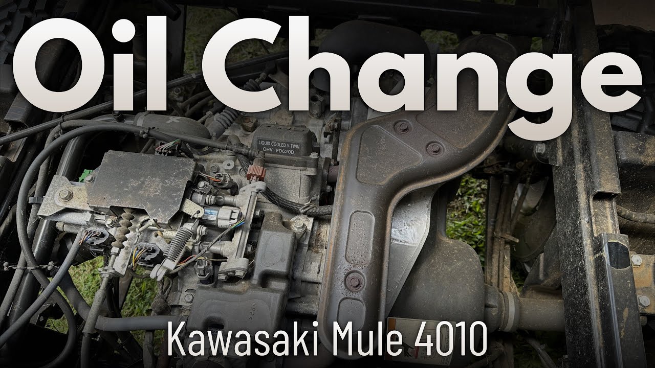 TryAdaptLearn's tweet card. Kawasaki Mule oil change with a FD620D 617cc engine demonstrated on...