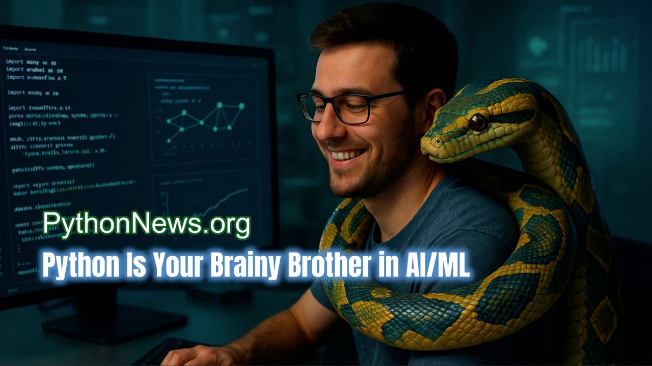 pythonnewsorg's tweet card. Python isn’t just a programming language anymore—it’s your smartest coding partner in the world of artificial intelligence (AI) and machine learning (ML). With its readable syntax, massive library...