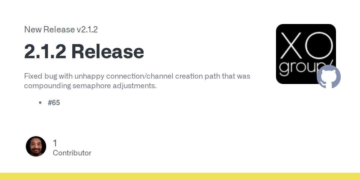 TKWWTech's tweet card. Fixed bug with unhappy connection/channel creation path that was compounding semaphore adjustments. #65