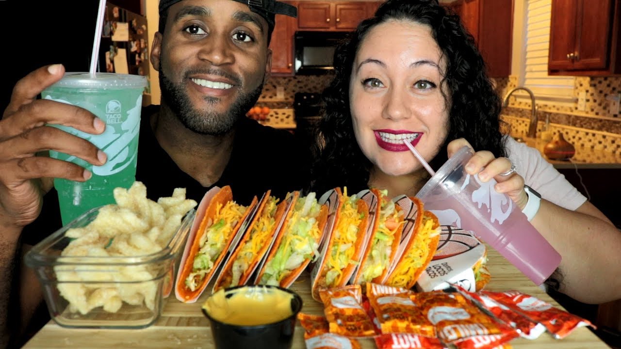 nextlevelnate's tweet card. ASMR TACO BELL 7 DORITOS LOCOS & CINNAMON TWIST MUKBANG CRUNCHY MOUTH...