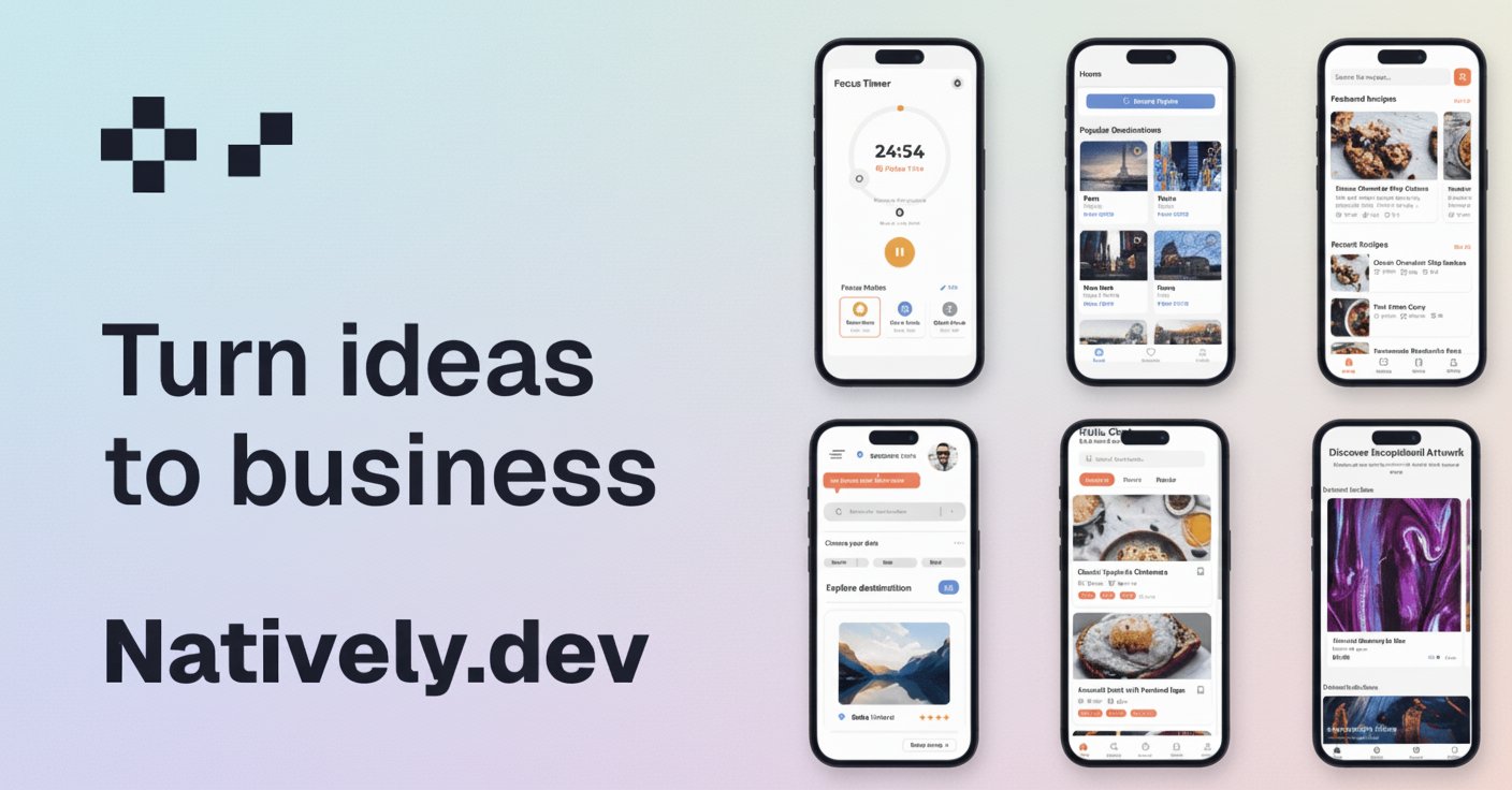 ajahids's tweet card. Turn text into real mobile apps. Describe your app idea and Natively turns it into an iOS and Android app in minutes. No coding needed.