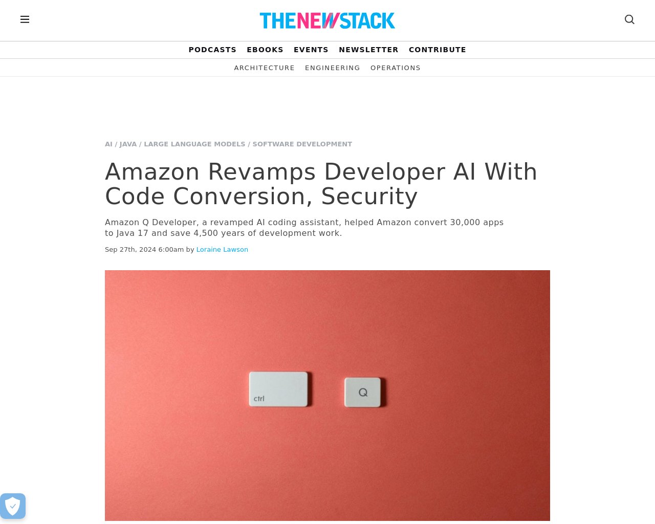 managetech_inc's tweet card. AmazonはJava 8/11からJava 17への1つのアプリケーションの更新に50開発者日を費やしたが、