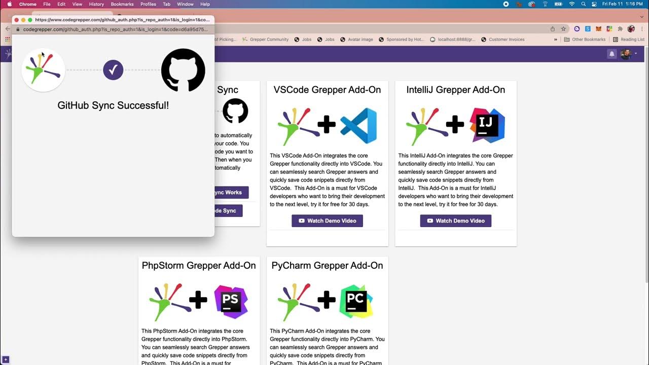 CodeGrepper's tweet card. GitHub Code Sync Explained