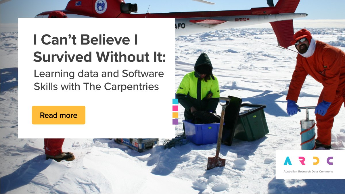 ARDC_AU's tweet card. The ARDC’s Liz Stokes spoke to Carpentries workshop instructors and helpers about their reflections on running a workshop on data and software skills with ACEAS scientists.